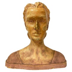 Plaster Bust of  Woman Signed A Palumbo 1932