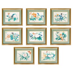 Immagini di fiori e farfalle dipinte a mano