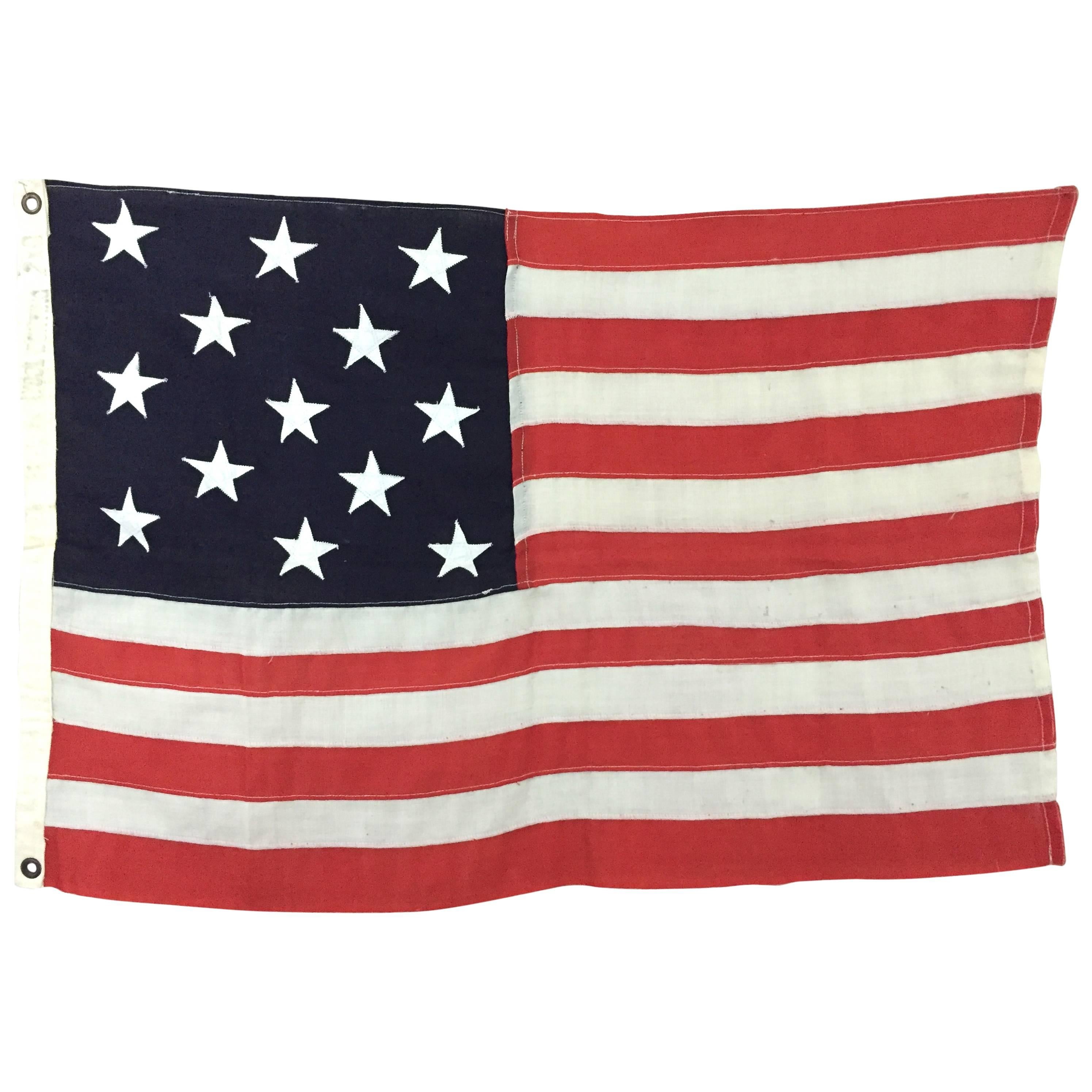 13 Star Sewn Wool Flag For Sale