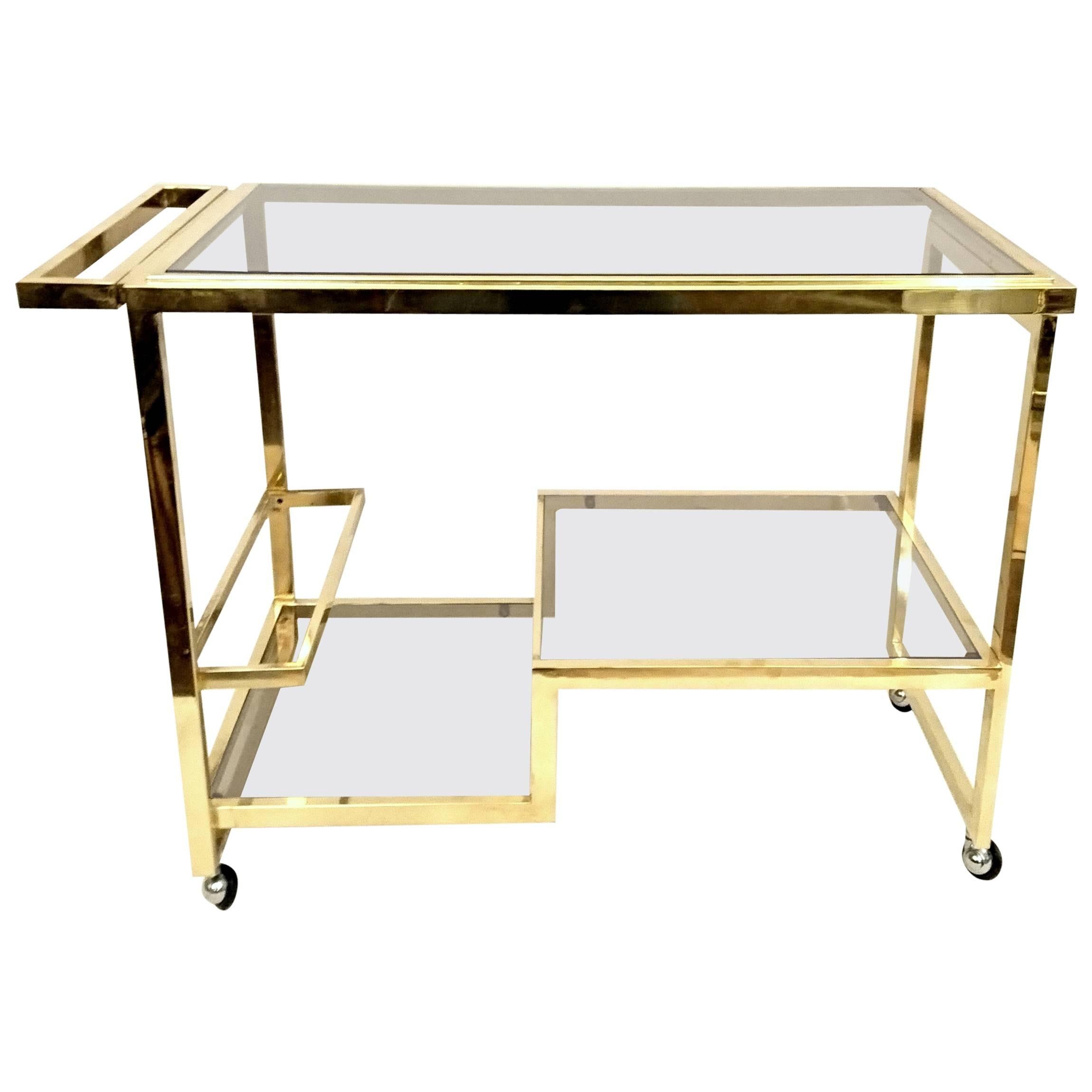 Brass Bar Cart by Nazaret for Cidue Italy