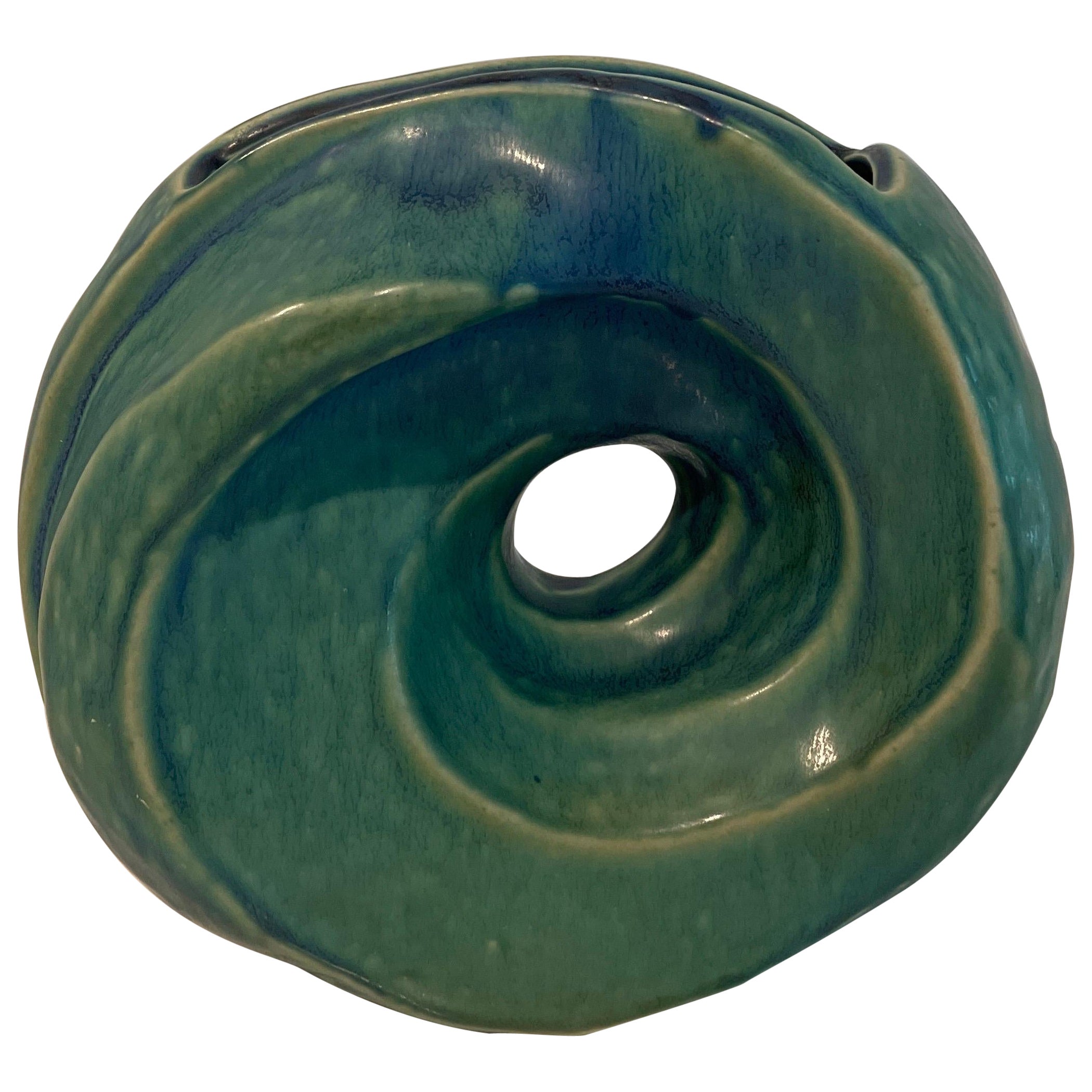 Sculptural swirl ceramic vase
