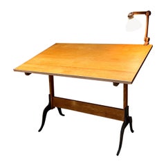 Lampe de bureau articulée des années 1940 pour la fabrication de tables en bois de chêne
