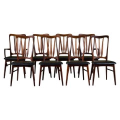 Vintage Set of Eight Rosewood Dining Chairs by Niels Koefoed for Koefoeds Hornslet