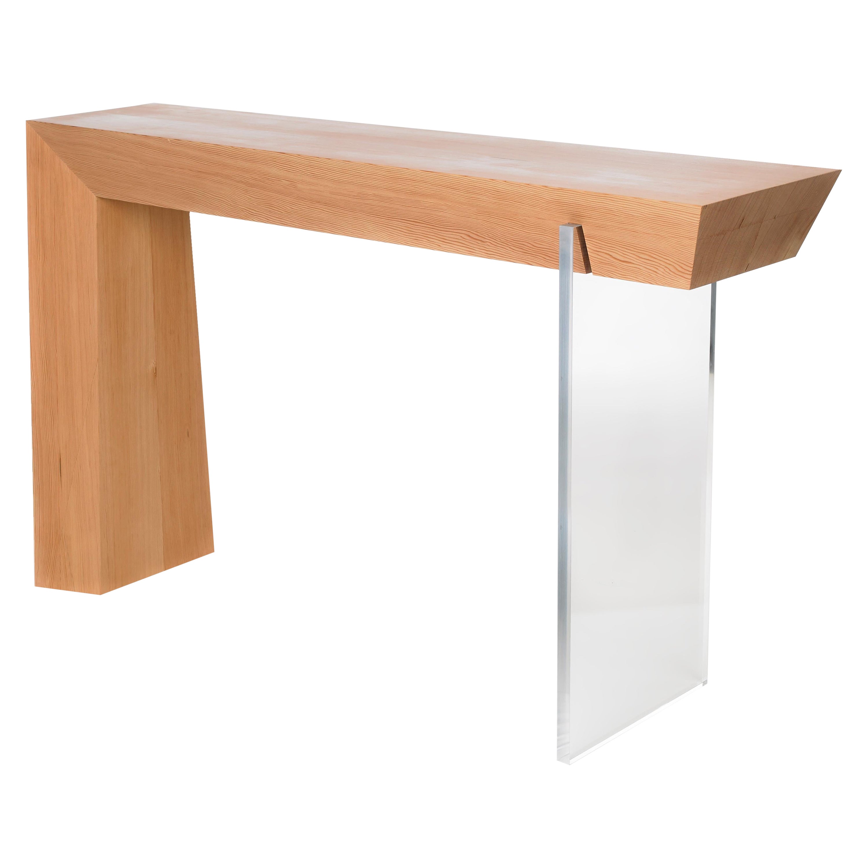 D7 Konsole aus natürlichem Firholz-Wasserfall- und Acryl von Autonomous Furniture
