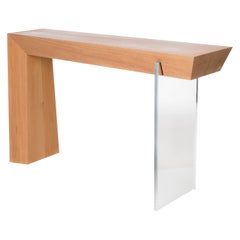 D7 Natural Fir Wood Waterfall and Acrylic Console by Autonomous Furniture