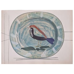 Albert Skira Print of a bird from "Céramiques De Picasso" Art Folio