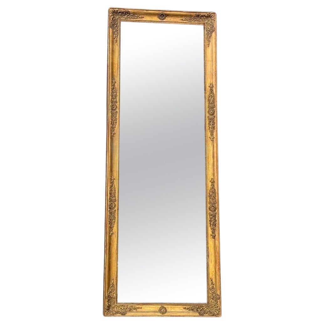 Empire Mirror In Stuccoed And Gilded Wood, Early 19th Century