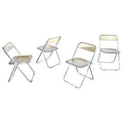 Ensemble de quatre chaises PLIA, design Giancarlo PIRETTI pour CASTELLI. Italie 1967