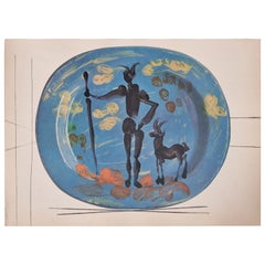 Albert Skira Print of Shepard Ceramic Plate from "Céramiques De Picasso"