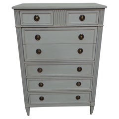 Vintage Gustavian Style 6 Drawer Tall Chest