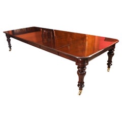 Ancienne table de salle à manger à rallonge en acajou de 12 pieds William IV C1830 19e C