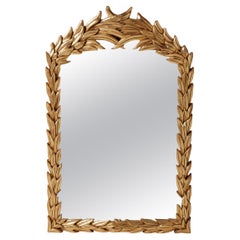  Carved golden wooden mirror