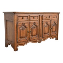 Vintage Heritage French Provincial Louis XV Carved Walnut Sideboard or Bar Cabinet