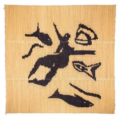 Handwoven Rug in Natural Fiber with a Touch of African Elegance for Your Home