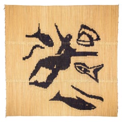 Tapis tissé à la main en fibres naturelles avec une touche d'Elegance africaine pour votre maison
