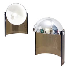 Mid-Century Modern Pair of Chrome and Plexiglass, 1970s