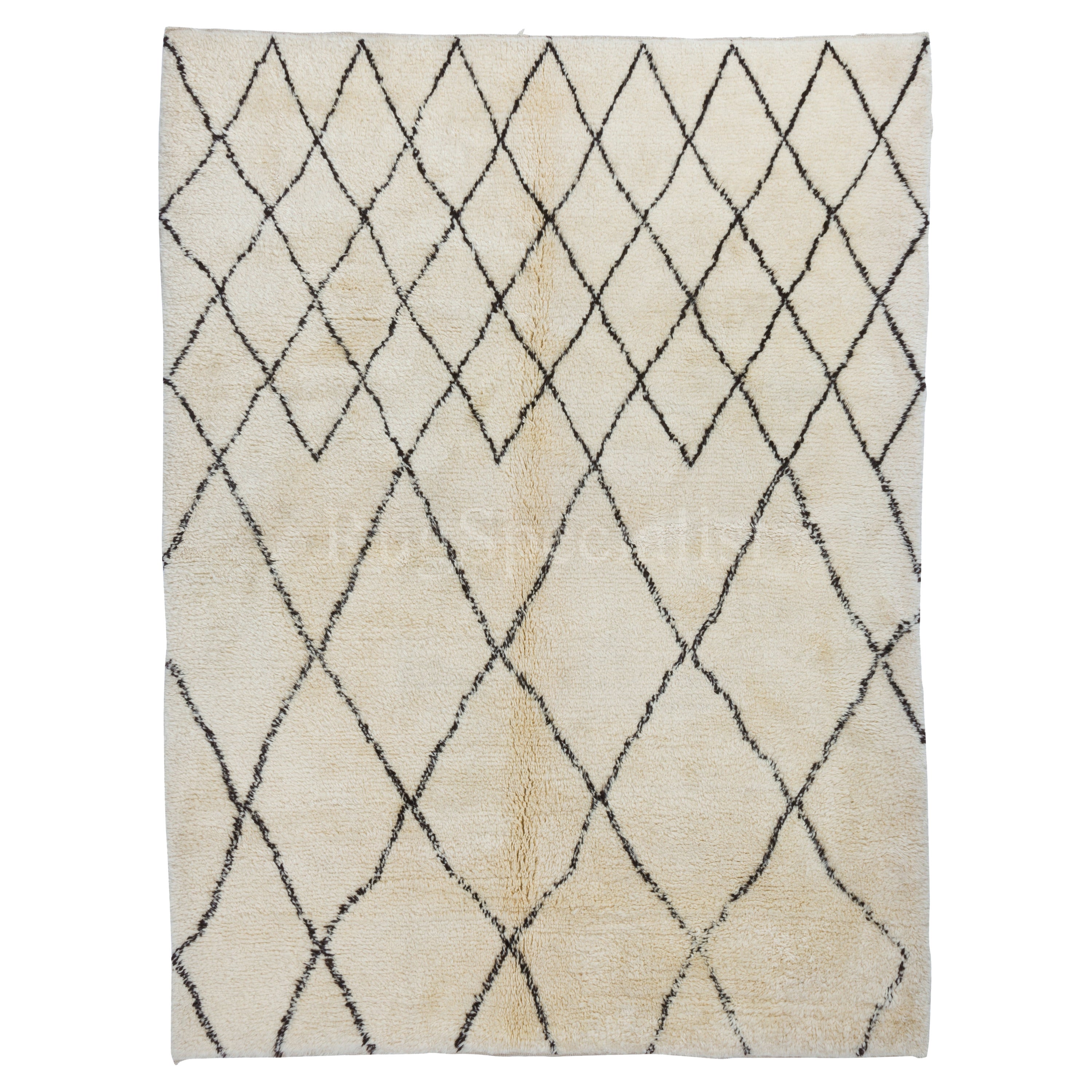 8x10 ft Modernity Fait à la main Marocain Tulu Tapis avec Atlas Design. 100% Laine Naturelle