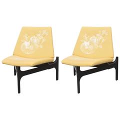 Pair of Kagan Style Walnut  Chairs by John Keal for Brown and Saltman