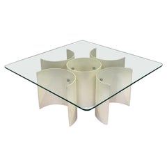 Mesa Baja de Comedor de Madera Curvada de la Era Espacial Diseño Moderno Años 70