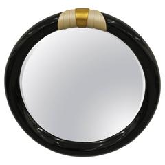 Karl Springer Style Lacquered Mirror, 1980