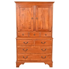 Used Georgian English Country Solid Birch Highboy Dresser or Gentleman's Chest