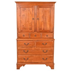 Georgian English Country Solid Birch Highboy Dresser or Gentleman's Chest