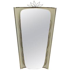 Italian Mid Century Modern Wall Mirror in the Style of Gio Ponti 1950s 10