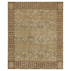 Rug & Kilim’s European Art Nouveau Style Rug in Beige, Brown and Green  Patterns