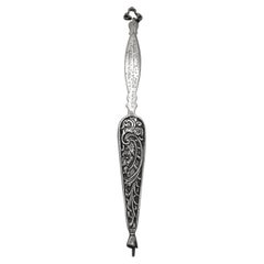 Vintage A Silver Torah Pointer, Morocco 1931