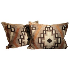 Antique Early Navajo Indian Weaving Pillows -Pair