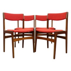 Lot de 4 chaises de salle à manger danoises Erik Buch, modernes du milieu du siècle dernier