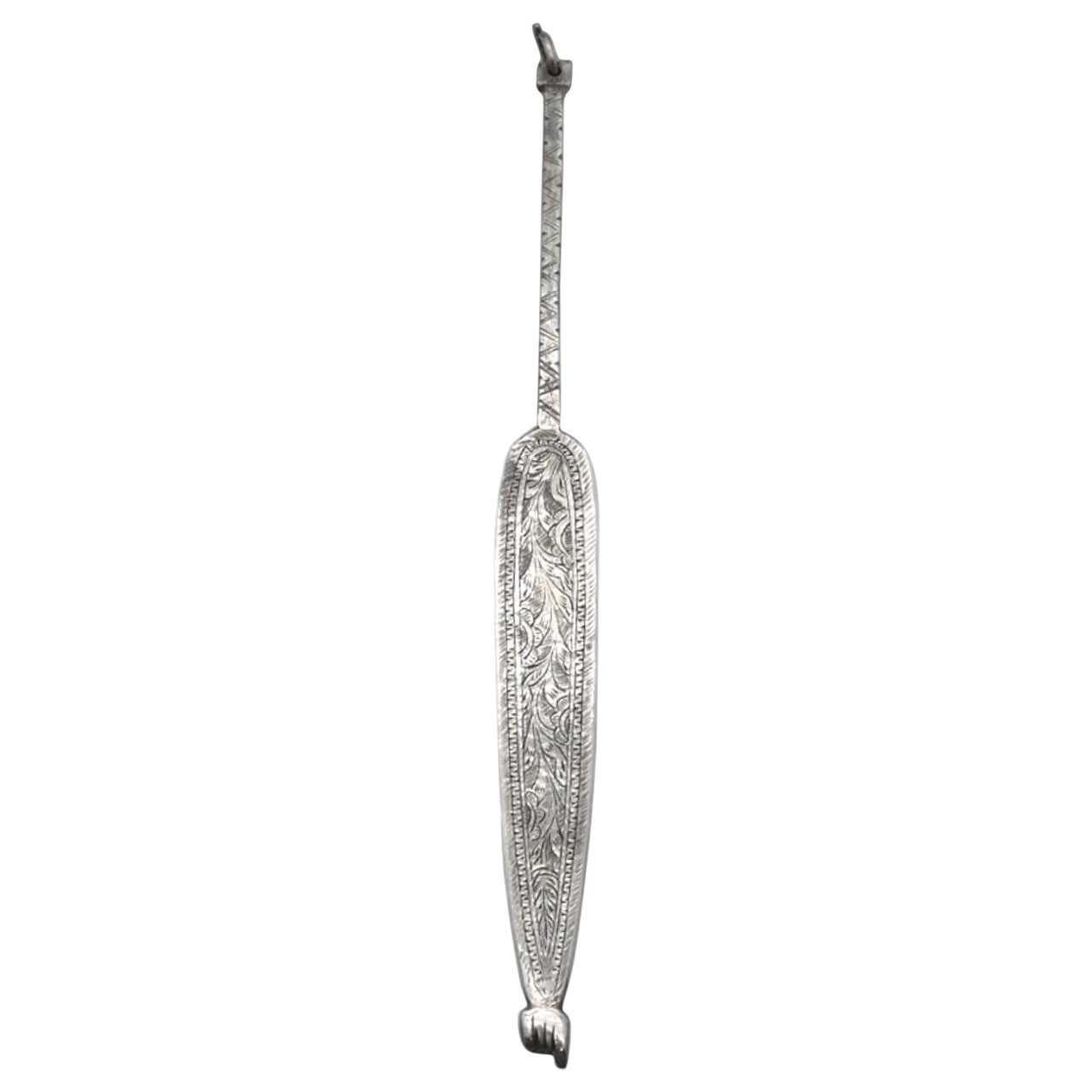 Puntero de plata para Torá norteafricano, Marruecos Circa 1920