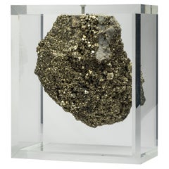 Pyrite free form mounted in original design acrylic base