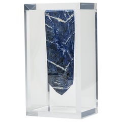 Brazilian Blue Sodalite Point mounted in original versatile acrylic display