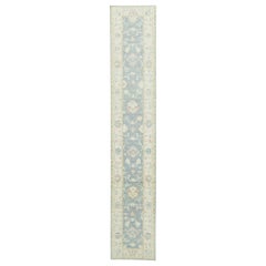 Alfombra Oushak Oriental Anudada a Mano Turca Oushak 3' x 16'2" #15064