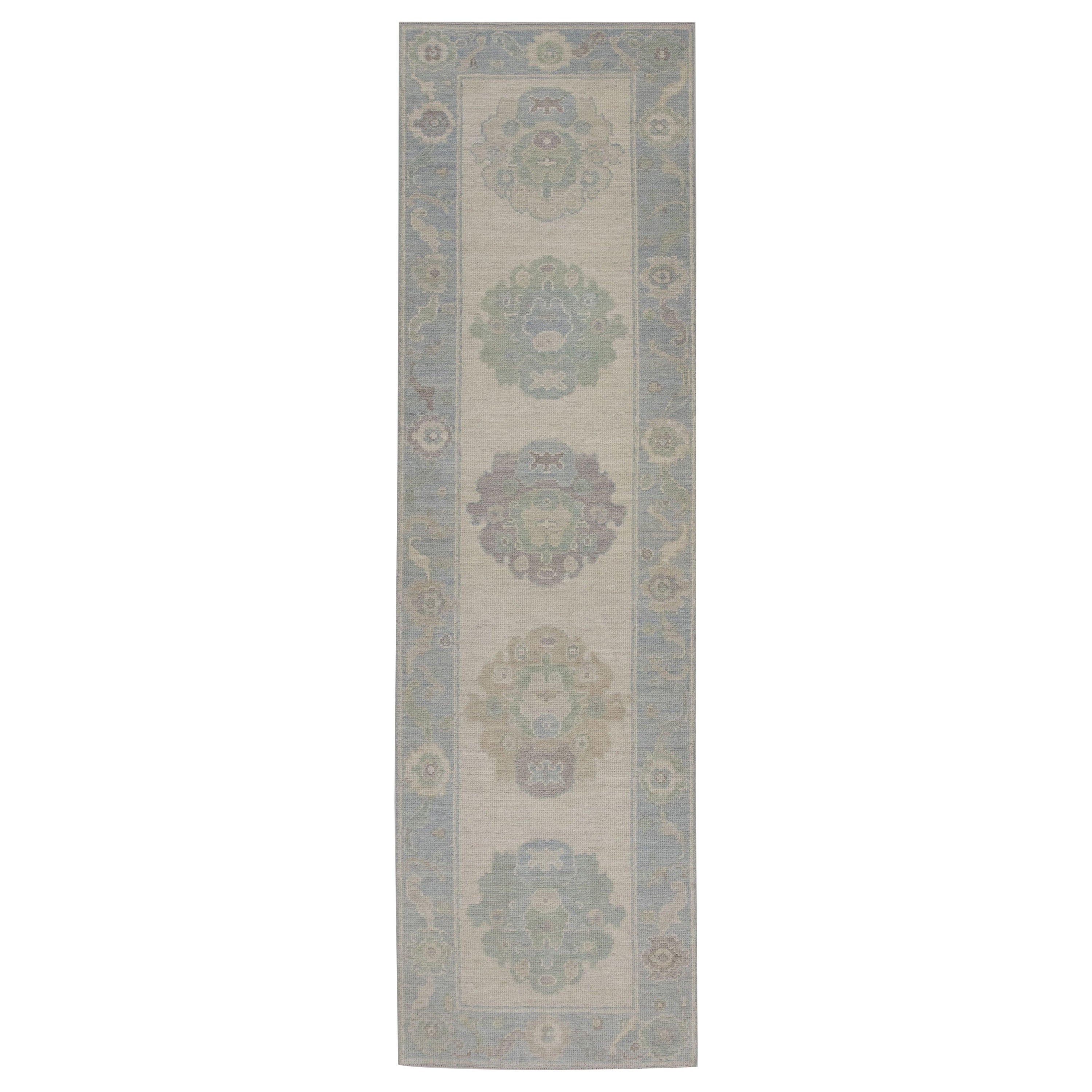 Oushak Rug Oriental Hand Knotted Turkish Oushak 2'8" x 10'5" #11416