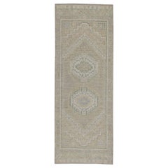 Alfombra Oushak Oriental Anudada a Mano Turca Oushak 3'2" x 7'5" #11407