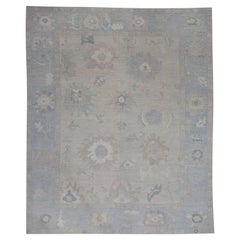 Alfombra Oushak Oriental Anudada a Mano Turca Oushak 12'2" x 15'1" #11332