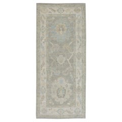 Tapis oriental noué à la main turc Oushak 2'4" x 5'3" n° 11305