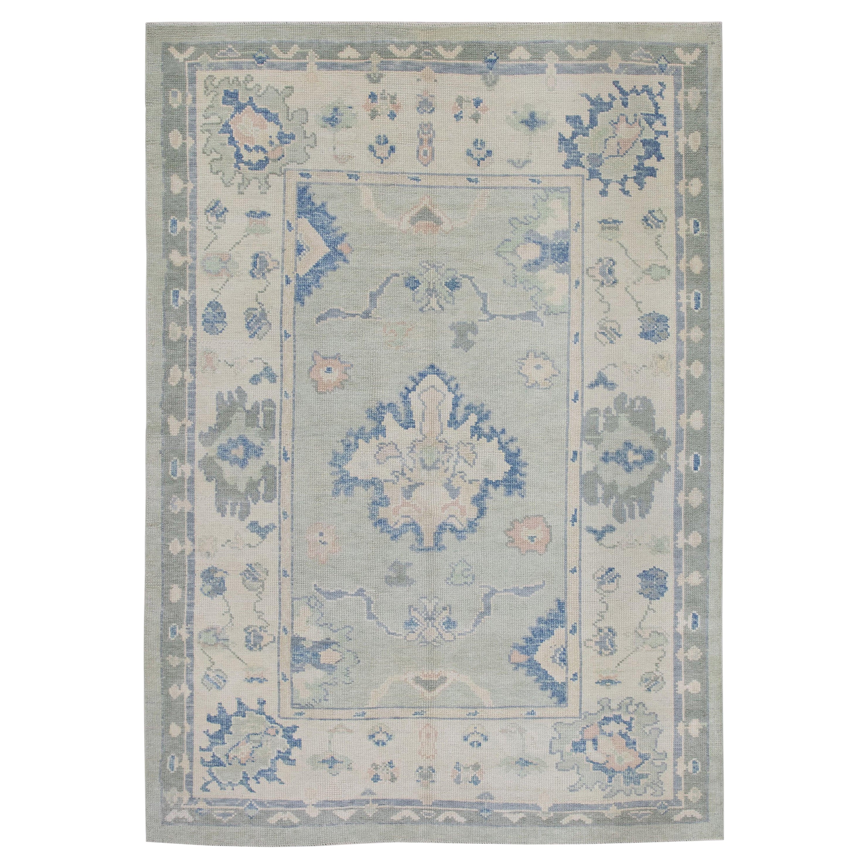 Oushak Rug Oriental Hand Knotted Turkish Oushak 4'11" x 6'10" #11011