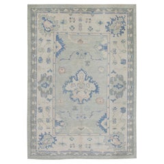 Oushak Rug Oriental Hand Knotted Turkish Oushak 4'11" x 6'10" #11011