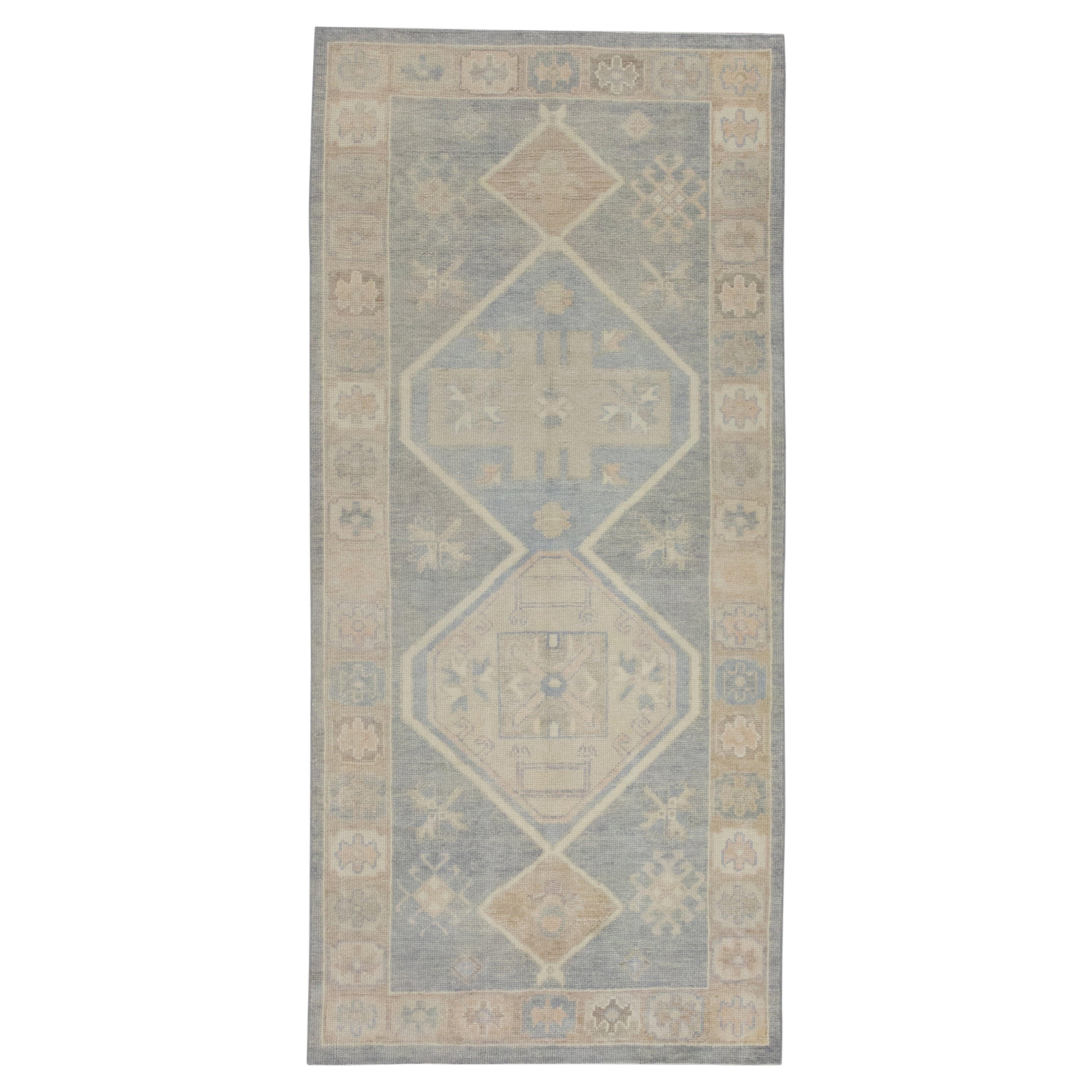 Oushak Rug Oriental Hand Knotted Turkish Oushak 3'9" x 8'6" #8632