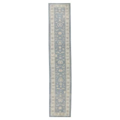 Alfombra Oushak Oriental Anudada a Mano Turca Oushak 3' x 15'9" #7297