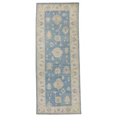 Tapis oriental noué à la main turc Oushak 5'5" x 13'10" n°2002