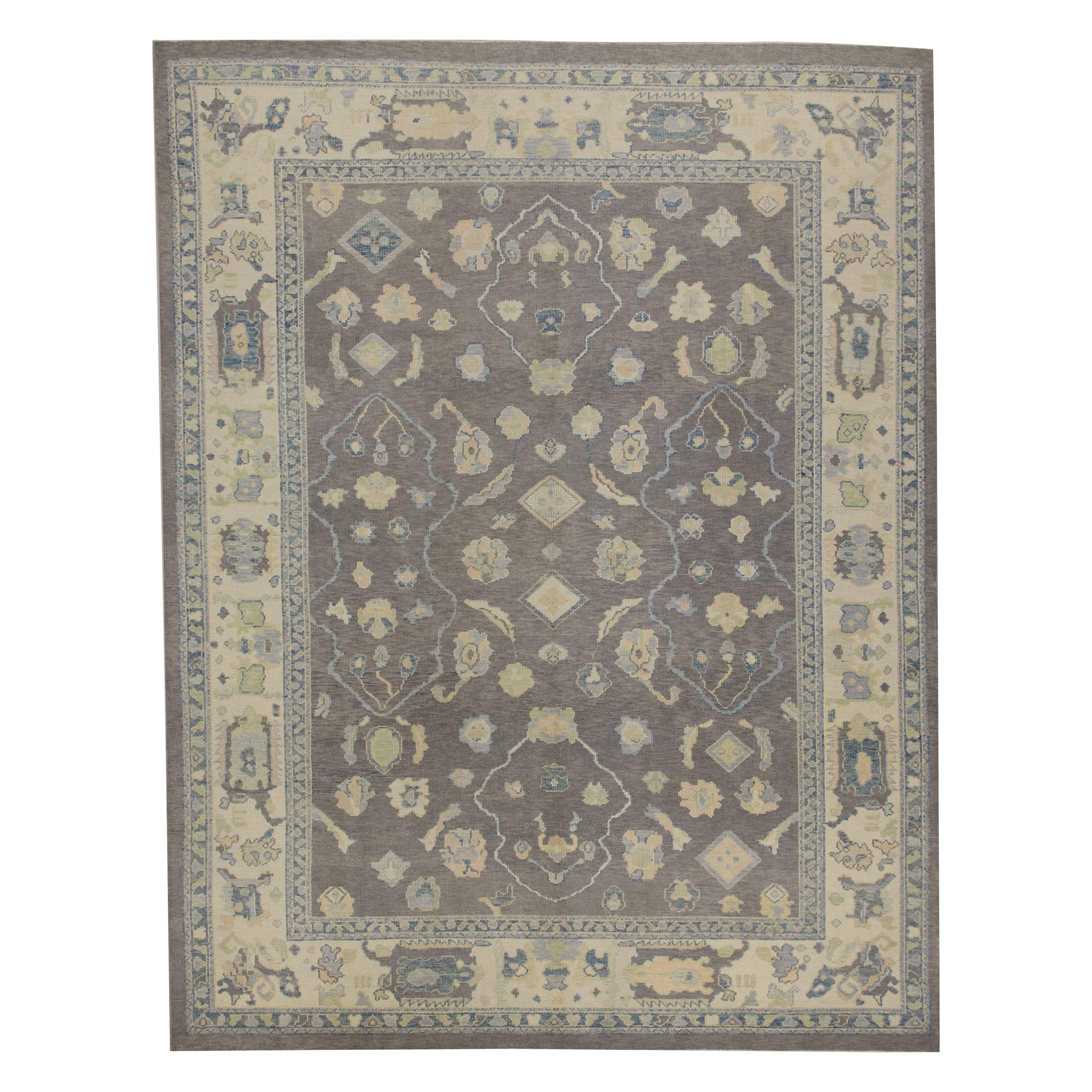 Oushak Rug Oriental Hand Knotted Turkish Oushak 8'11" x 11'10" #7245