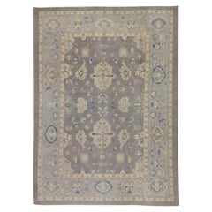 Tapis oriental noué à la main turc Oushak 9'2" x 12'6" n°5441