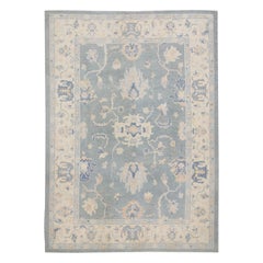 Tapis oriental noué à la main turc Oushak 8'11" x 12' n° 7126