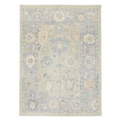 Alfombra Oushak Oriental Anudada a Mano Turca Oushak 8'8" x 11'7" #7454