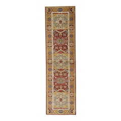 Oushak Rug Oriental Hand Knotted Turkish Antique Look Oushak 3'2" x 11'4" #2016