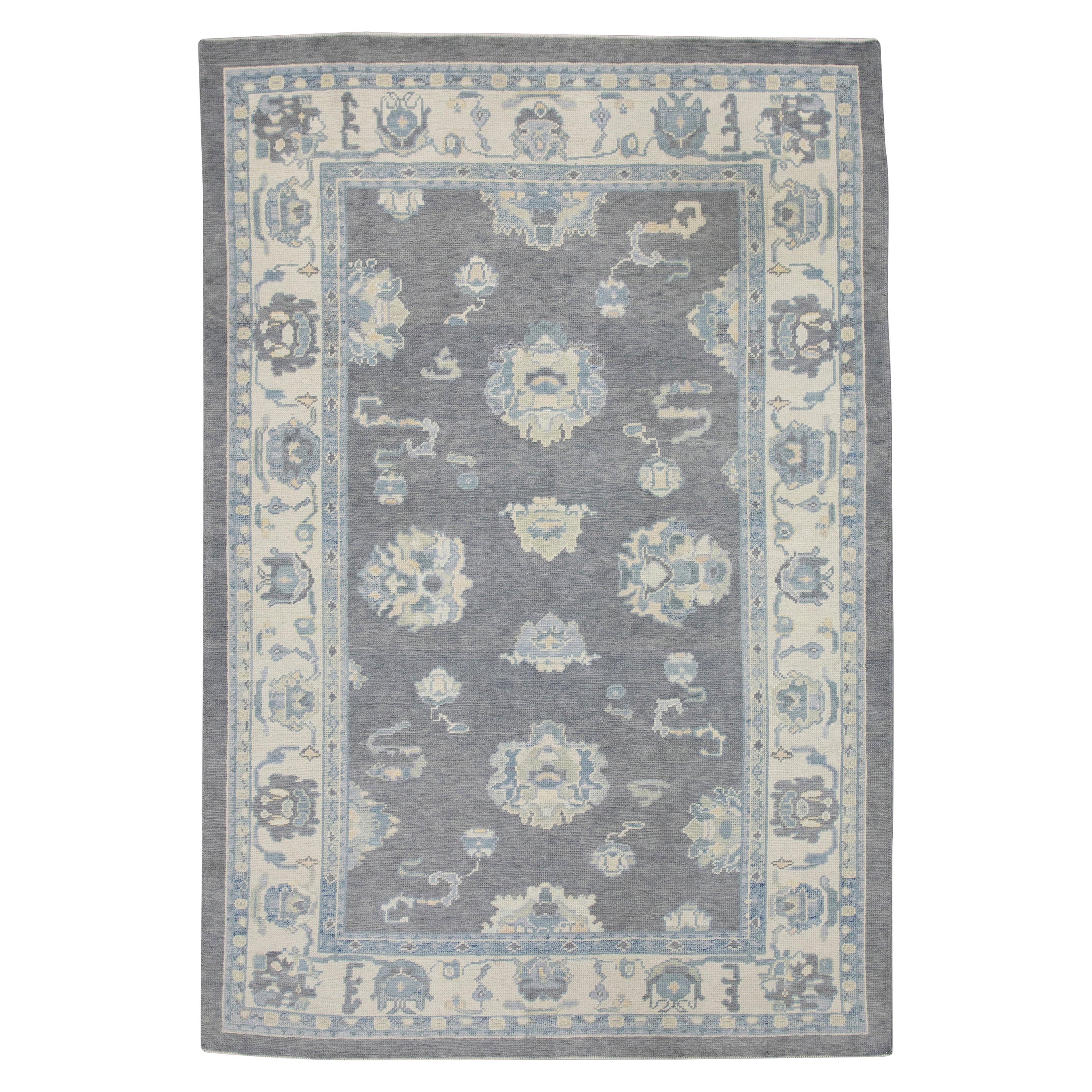 Alfombra Oushak Oriental Anudada a Mano Turca Oushak 6'3" x 9' #7063